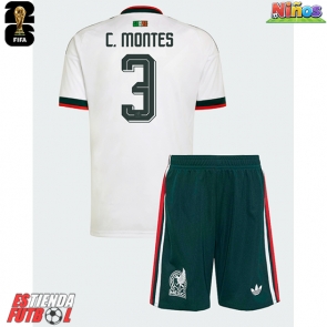 México Cesar Montes #3 Segunda Equipación Niños Mundial 2026 Manga Corta (+ Pantalones cortos)